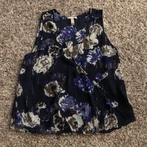 Women's Leith Sleeveless Lightweight  Blouse Top floral Design Side Small V Neck